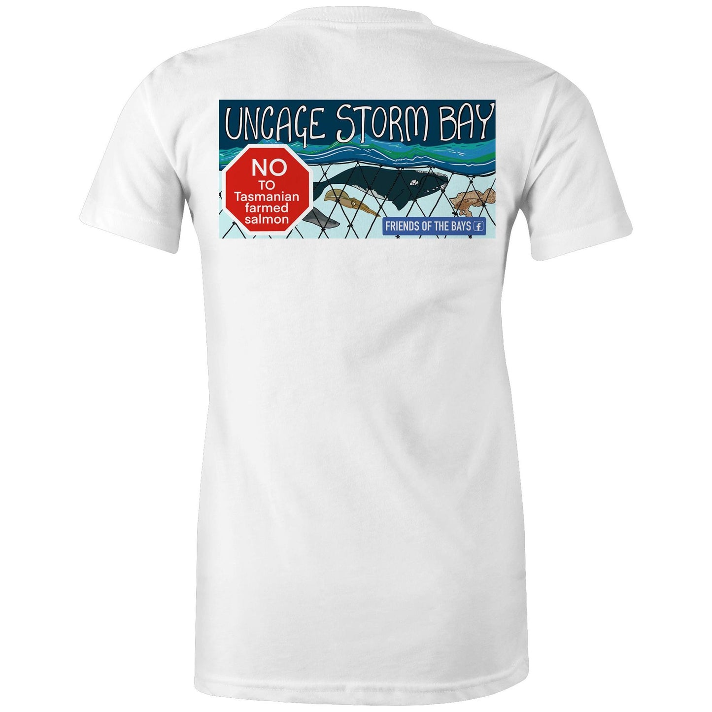 Uncage Storm Bay AS Colour - Women's Maple Tee back print