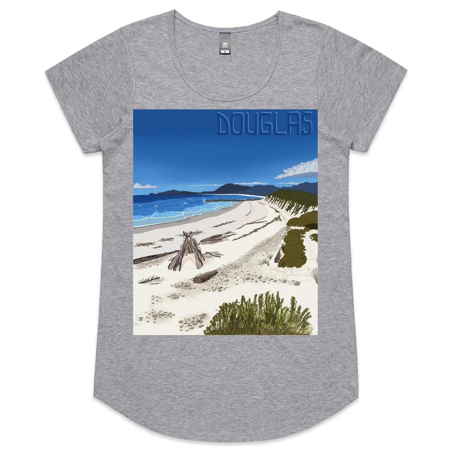 AS Colour Mali - Womens Scoop Neck T-Shirt - Douglas River Beach