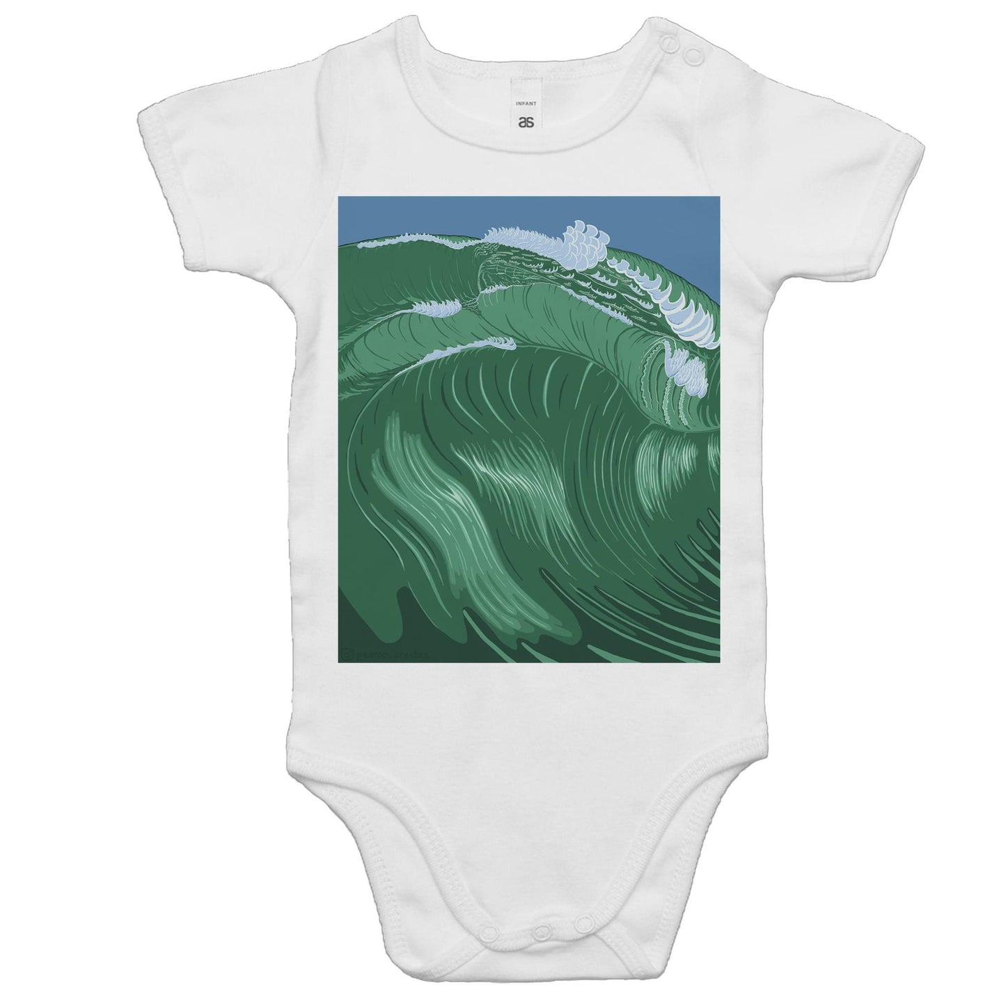 AS Colour Mini Me - Baby Onesie Shippies Wave Romper