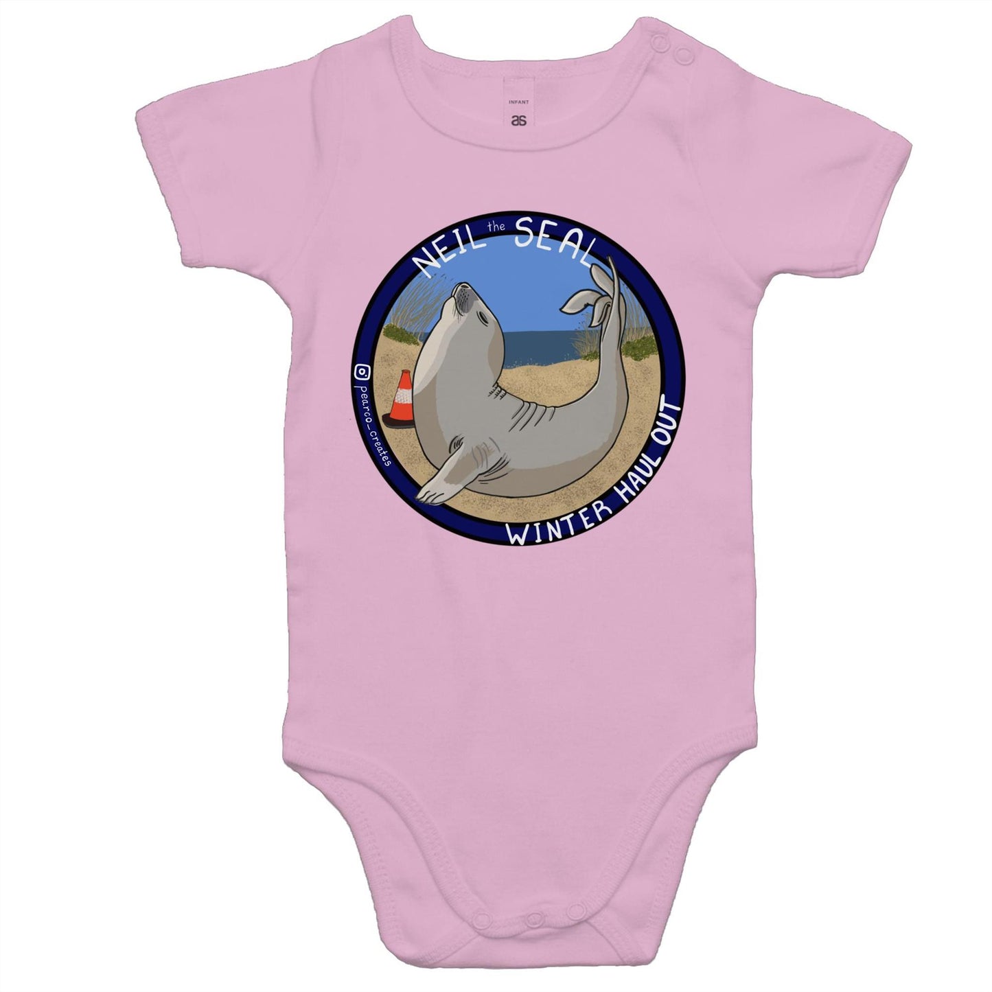 AS Colour Mini Me - Baby Onesie Neil the Seal Romper