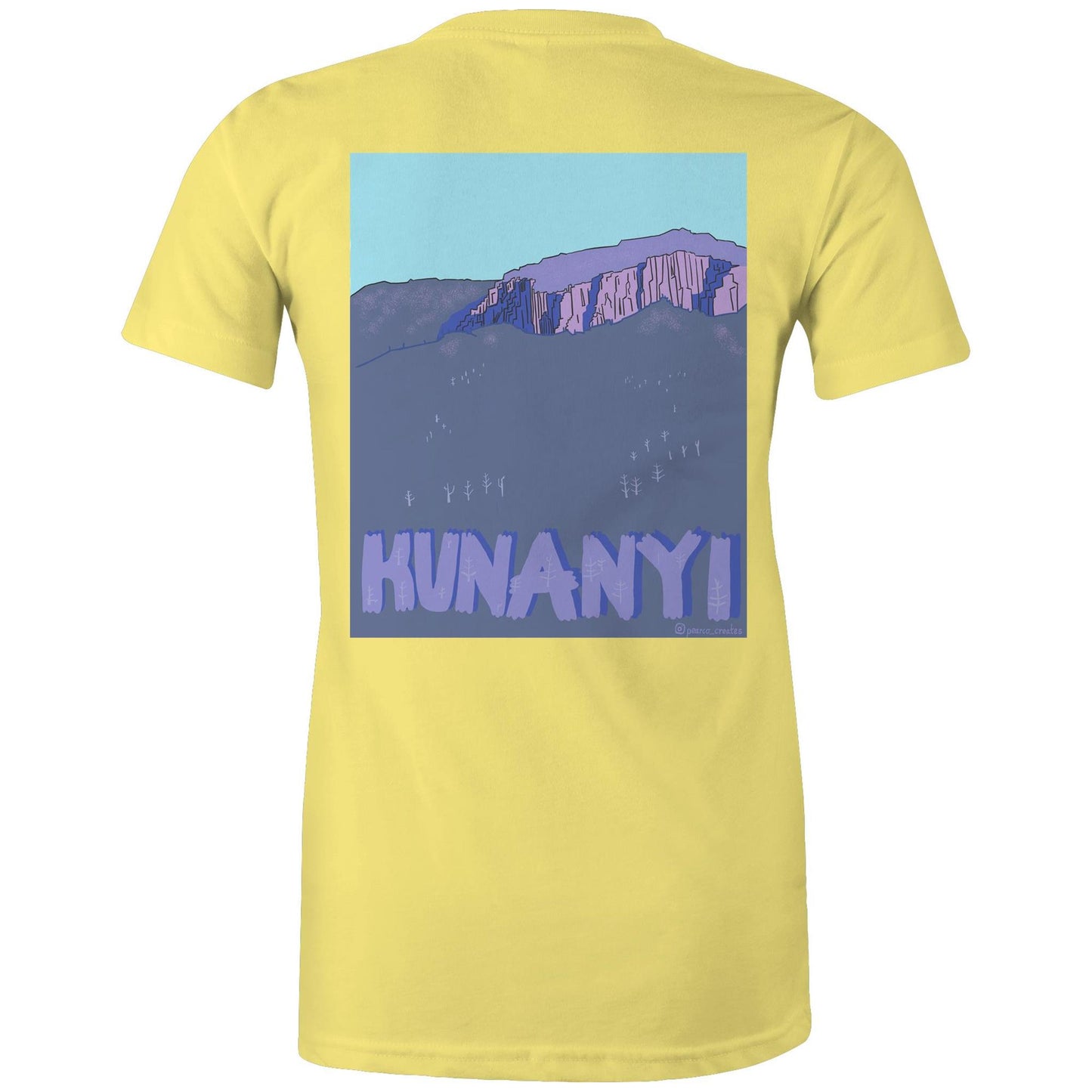 AS Colour - Women's Maple Tee - Kunanyi (back print)