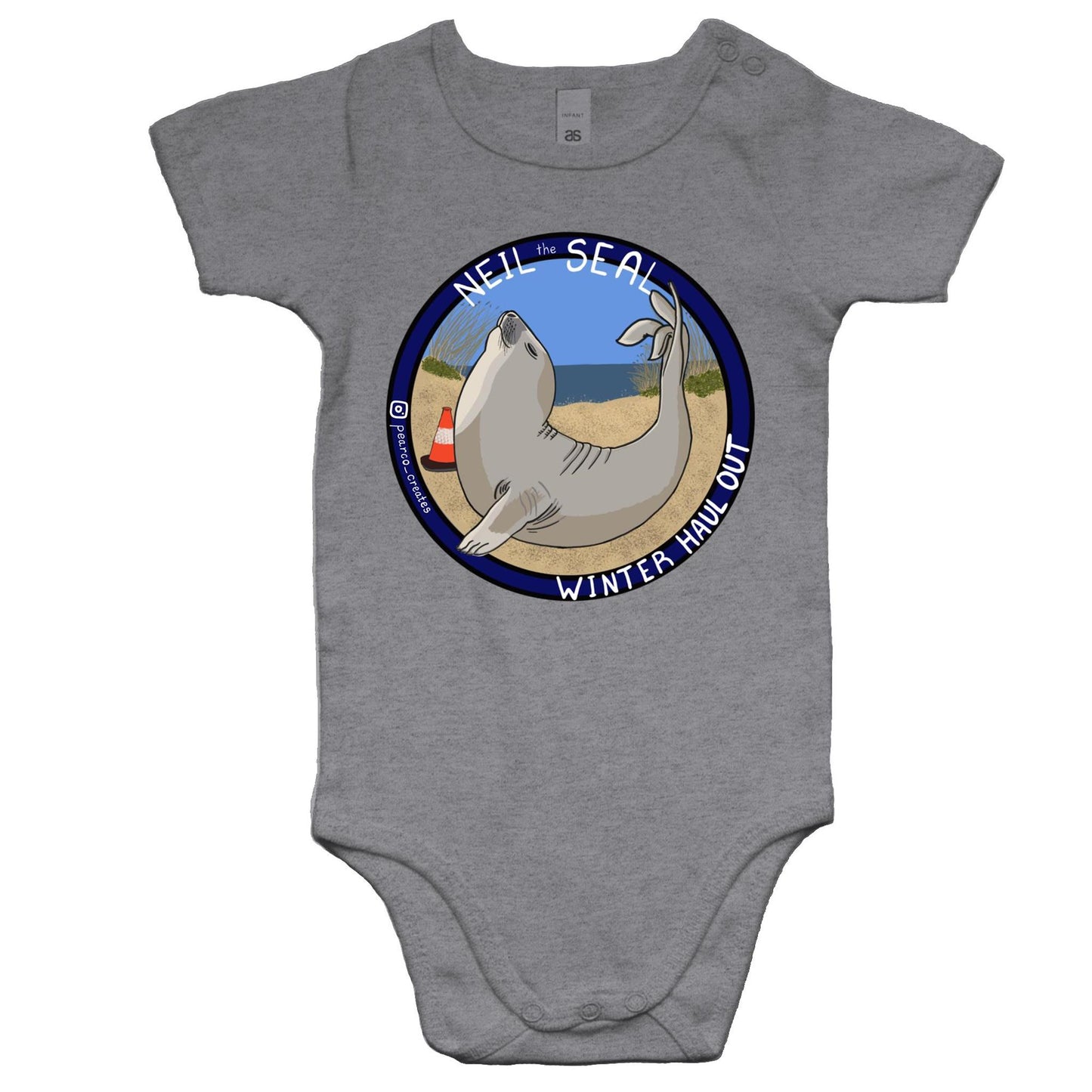 AS Colour Mini Me - Baby Onesie Neil the Seal Romper