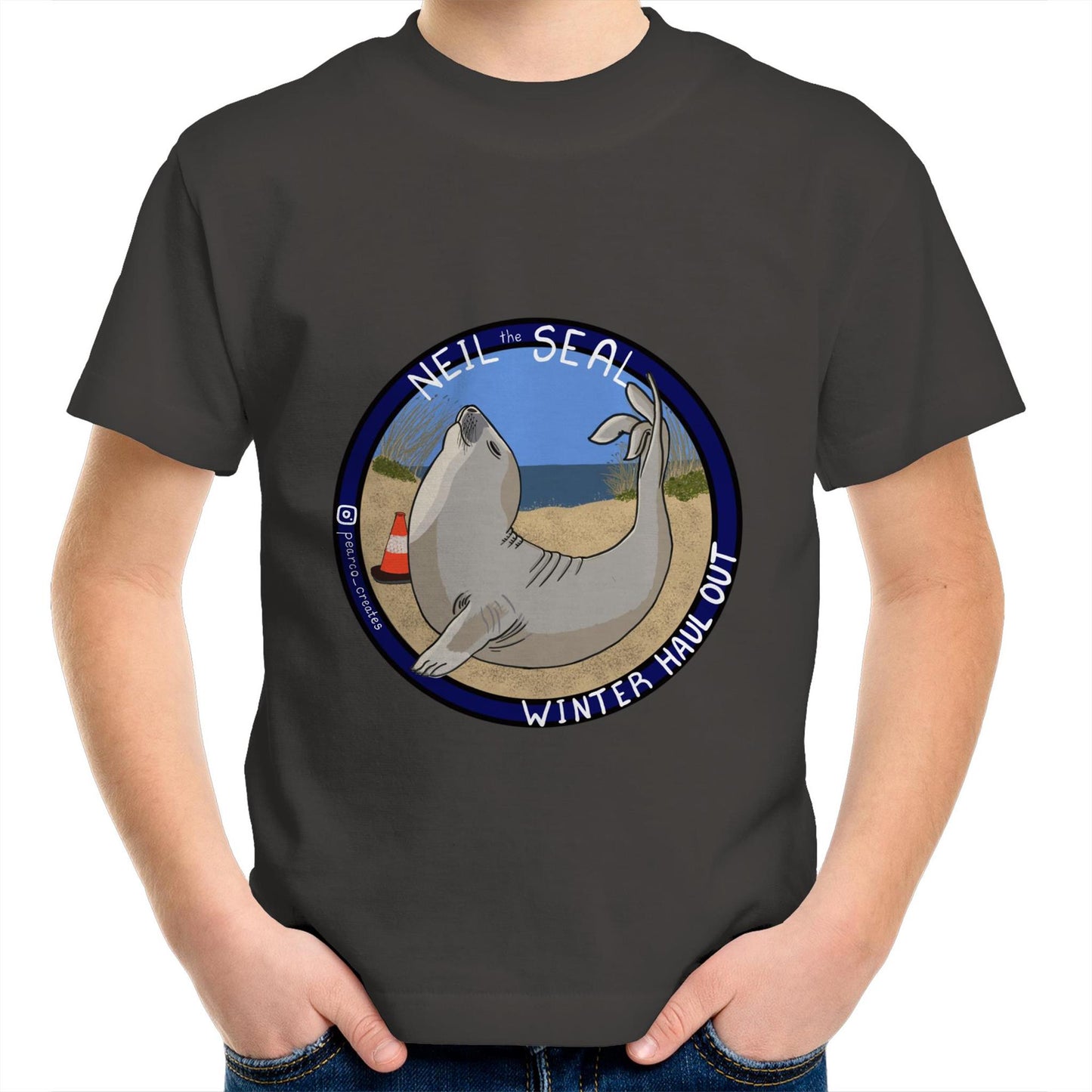 AS Colour Kids Youth Crew T-Shirt - Neil the Seal