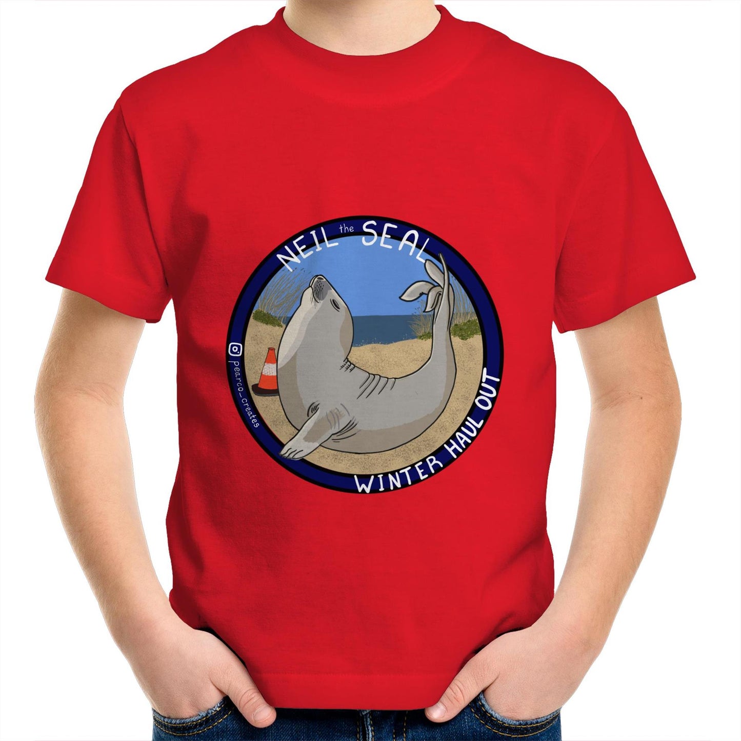 AS Colour Kids Youth Crew T-Shirt - Neil the Seal