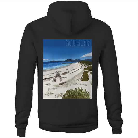 AS Colour Stencil - Pocket Hoodie Sweatshirt - Douglas River Beach