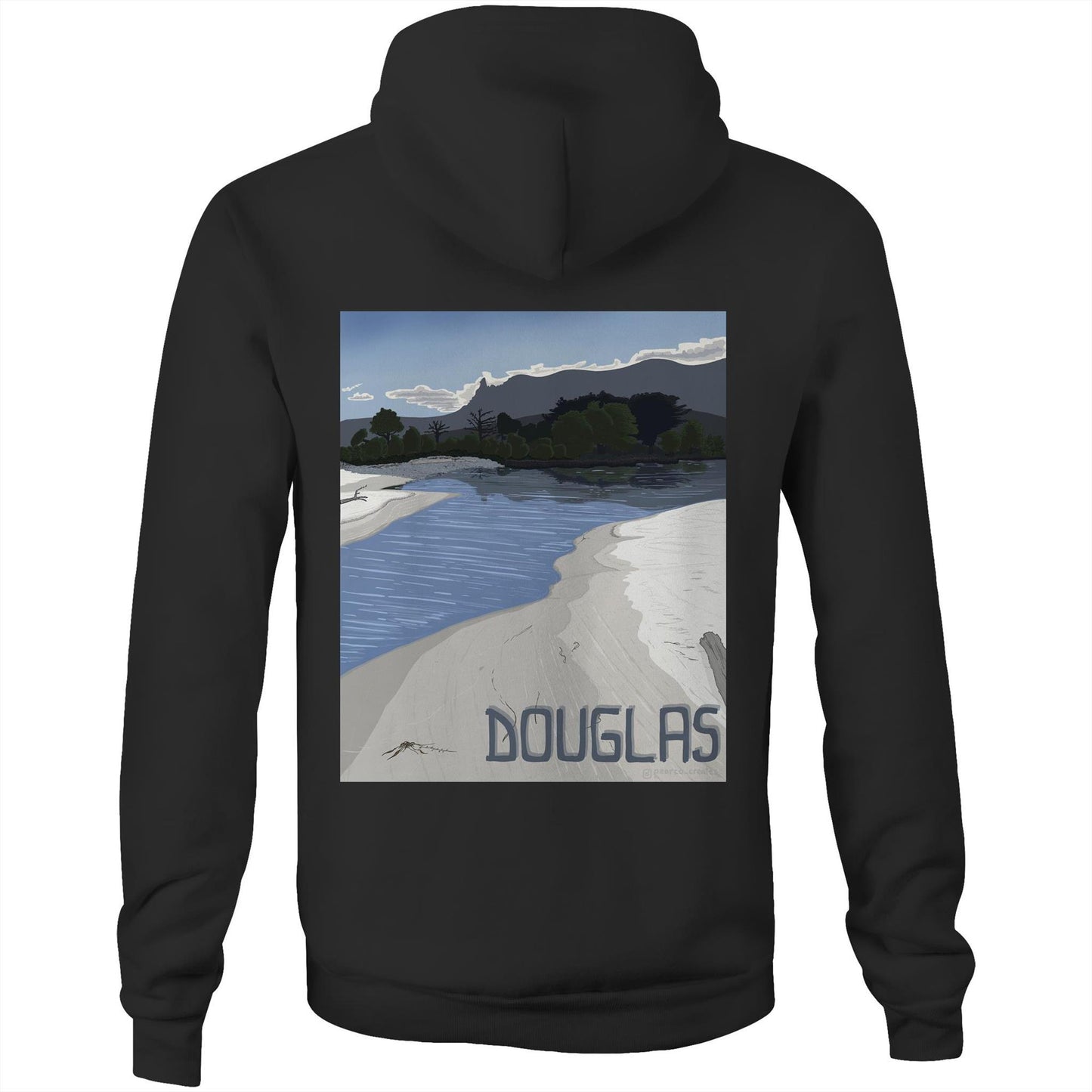 AS Colour Stencil - Pocket Hoodie Sweatshirt - Douglas River Lagoon
