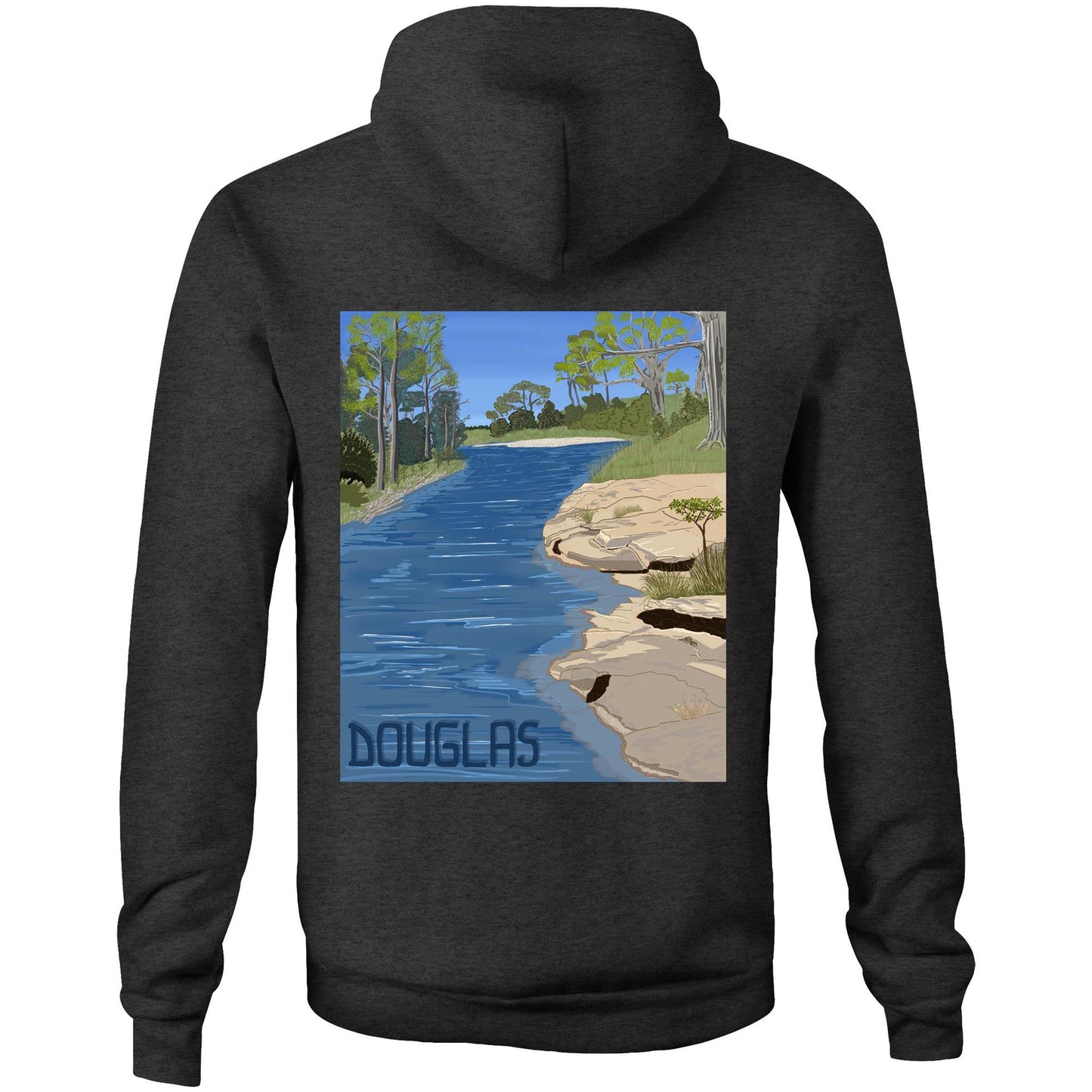 AS Colour Stencil - Pocket Hoodie Sweatshirt - Douglas River Waterhole
