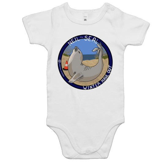 AS Colour Mini Me - Baby Onesie Neil the Seal Romper