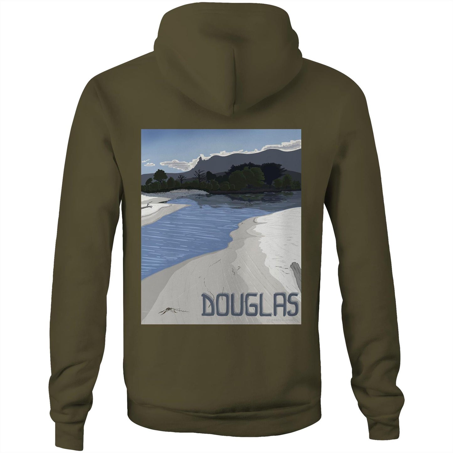 AS Colour Stencil - Pocket Hoodie Sweatshirt - Douglas River Lagoon