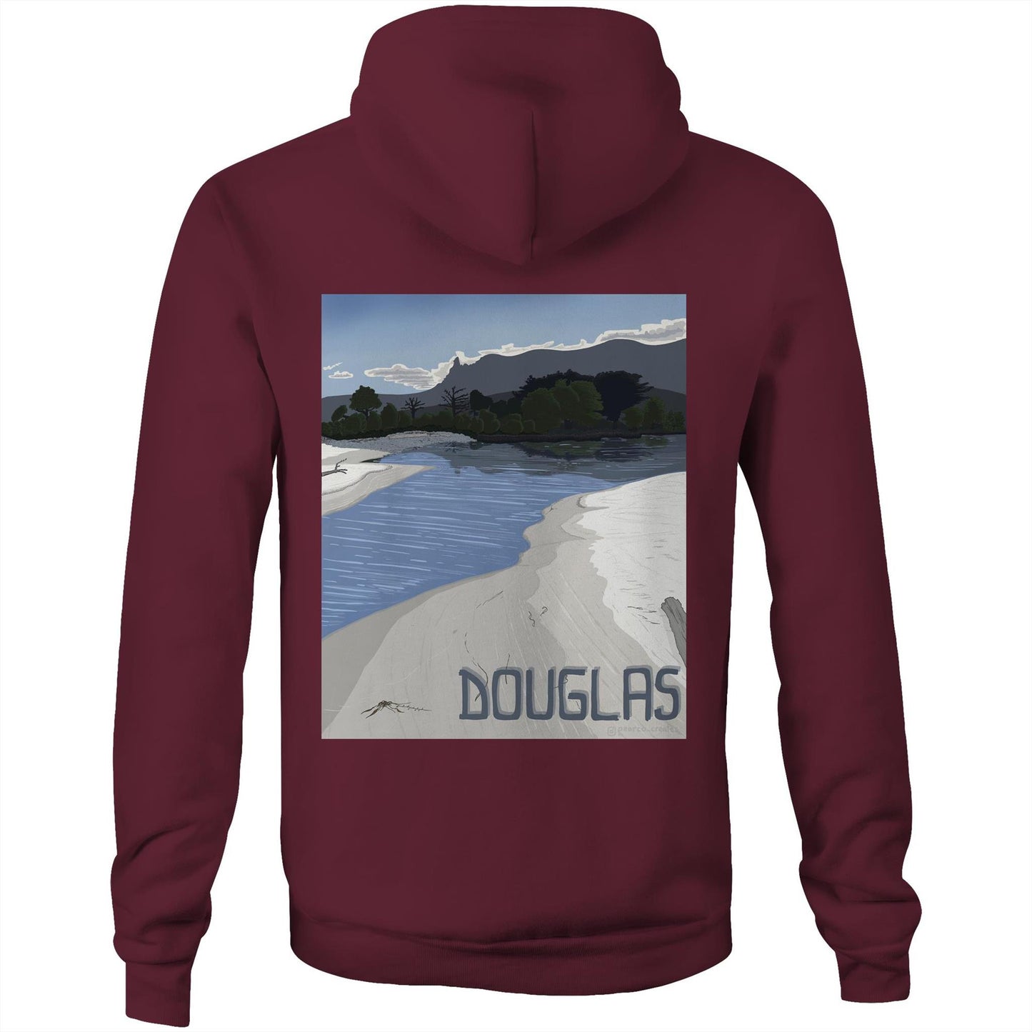 AS Colour Stencil - Pocket Hoodie Sweatshirt - Douglas River Lagoon