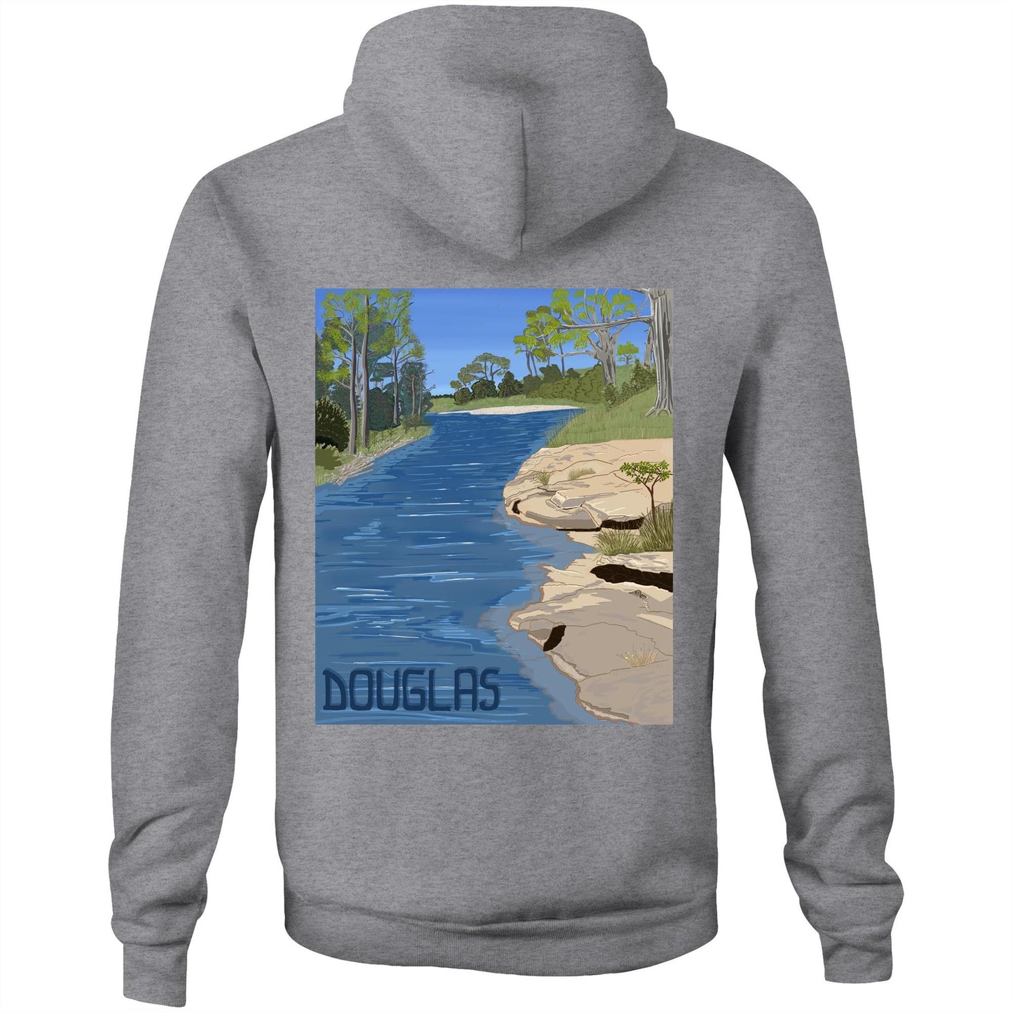 AS Colour Stencil - Pocket Hoodie Sweatshirt - Douglas River Waterhole