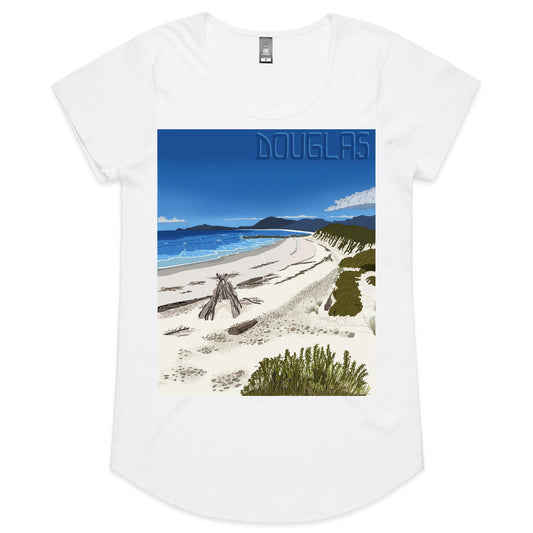 AS Colour Mali - Womens Scoop Neck T-Shirt - Douglas River Beach
