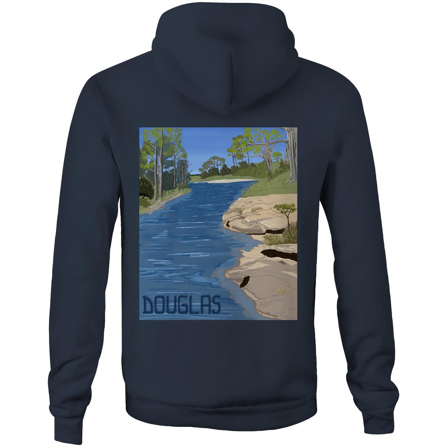 AS Colour Stencil - Pocket Hoodie Sweatshirt - Douglas River Waterhole